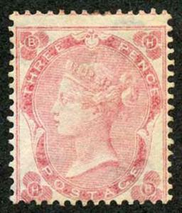 SG76 3d Bright Carmine-rose small letters MINT (gum a bit toned) Cat 3000 Pounds