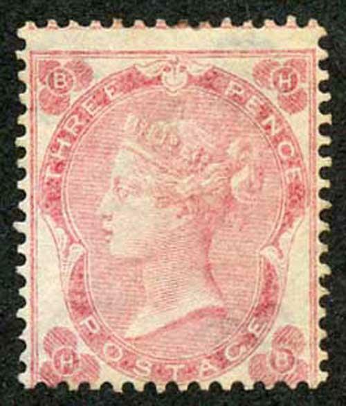 SG76 3d Bright Carmine-rose small letters MINT (gum a bit toned) Cat 3000 Pounds