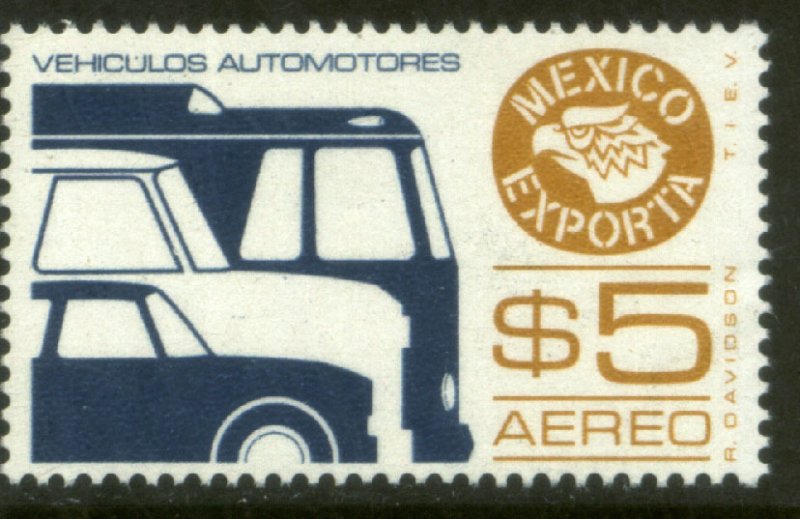 MEXICO EXPORTA C497, $5P. CARS/BUSES, PAPER 1. MINT, NH. VF
