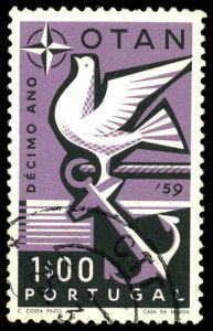 PORTUGAL Sc 846 USED - 1960 1e - Symbol of Hope and Peace