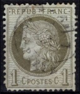 1871 France Scott #- 50 1 Centime Ceres Issue Used