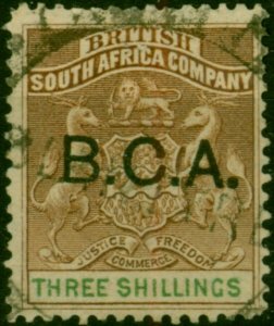 B.C.A Nyasaland 1895 3s Brown & Green SG10 Fine Used (2)