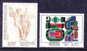 France 1865-66 MNH OG 1983 Paintings Female Nude by Raphael & Aurora-Set