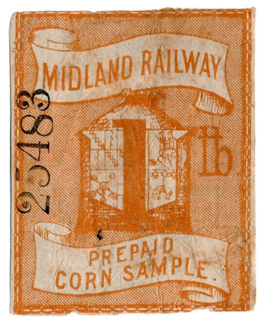 (I.B) Midland Railway : Prepaid Corn Sample 1lb (large format)