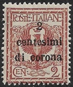 AUSTRIA ITALIAN OCCUPATION 1919 2c on 2c Surcharged ARMS Issue Sc N65 MH