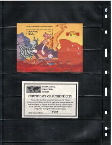 UGANDA 1994 DISNEY CARTOONS M..S #1271A  MNH