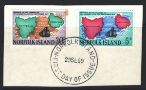 Norfolk Islands Sc#123-124 Used - Day of Issue Cancel