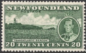 Newfoundland SC#240 20¢ Cape Race (1937) MLH