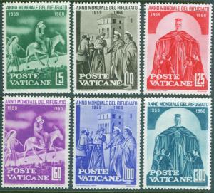 VATICAN Scott 275-80 MNH** World Refugee Year set