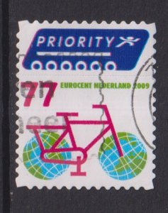 Netherlands  #1324 used 2009  bicycle stamp + etiquette  77c