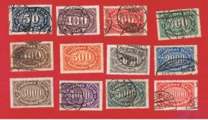 Germany #198-209  VF used  Numerals  Free S/H