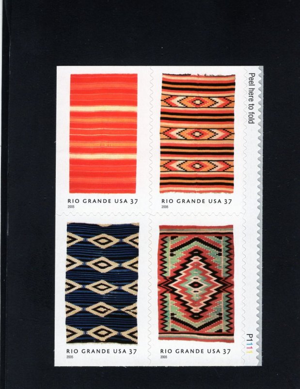 3926-3929 Rio Grande Blankets, MNH blk/4 (#P1111) w/label on back