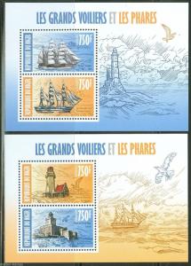 NIGER 2013 LIGHTHOUSE & SAILING SHIPS  SET OF TWO SHEETS    MINT NH