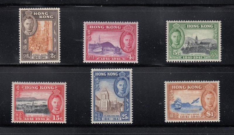 HONG KONG # 168-173 VF-MXLH KGV1 CENTENARY OF BRITISH RULE