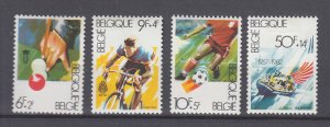 J48596 J L,Stamps 1982 mlh belgium set semi,s #b1009-12 sports