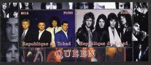 Chad 2014 Queen (pop group) perf sheetlet containing 2 va...