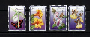 Grenada #3136-39 (2001 Flowers set) VFMNH CV $6.25