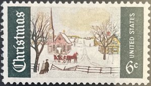 Scott #1384 1969 6¢ Christmas Winter Sunday in Norway, Maine MNH OG XF