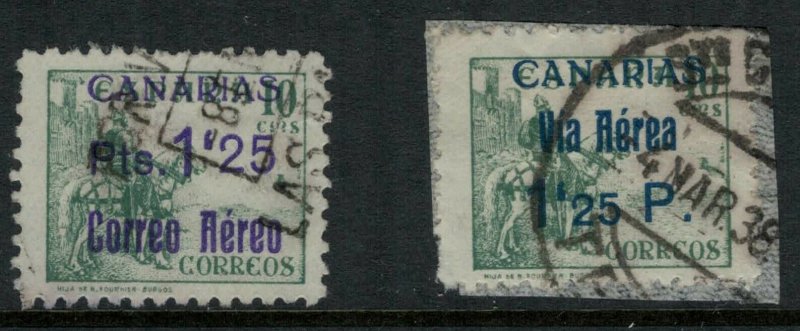 Spain #9LC39, 47 CV $6.75 postage stamps overprinted for use in the Canary Islan