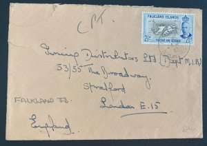 1952 Port Stanley Falkland Island Cover To London England