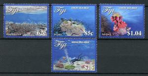 Fiji 2017 MNH Great Sea Reef 4v Set Fishes Coral Corals Marine Stamps