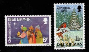 ISLE OF MAN SCOTT 221-222 MNH** Christmas 1982 set