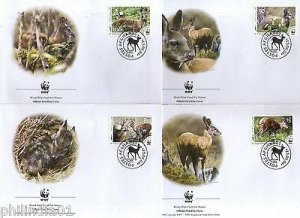 Afghanistan 2004 WWF Himalayan Musk Deer Wildlife Animal Fauna FDCs  # W342