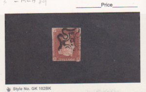 Great Britain Scott 3 # SG8 1p Penny red Maltase Cross # 9 SON Cancelation Used