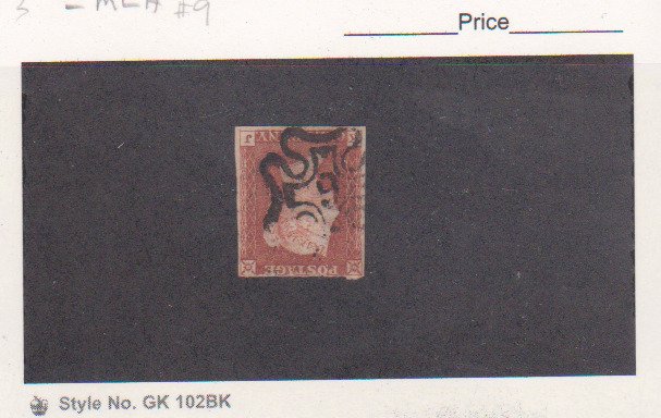 Great Britain Scott 3 # SG8 1p Penny red Maltase Cross # 9 SON Cancelation Used