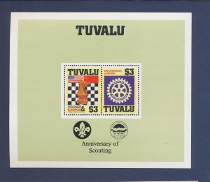 TUVALU - Scott 352 - MNH S/S - Chess, Rotary Club, Scouts -