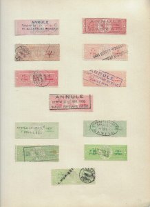 SWITZERLAND CANTON GENEVA ESTAMPILLE 1800'S REVENUES 12 PCS S76 USED