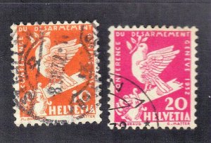 SWITZERLAND SCOTT# 211,212 USED 10c,20c 1932