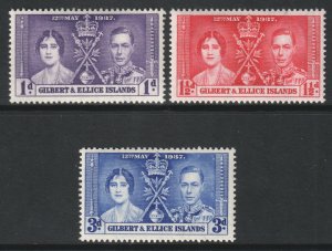 Gilbert Ellice Is Scott 37/39 - SG40/42, 1937 Coronation Set MH*