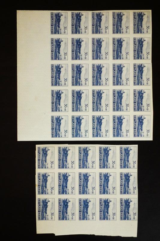 Estonia Hoard of 360 Imperforate #NB-3 Stamps