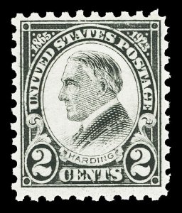 Scott 612 1923 2c Black Harding Memorial Issue Mint F-VF OG NH Cat $32.50