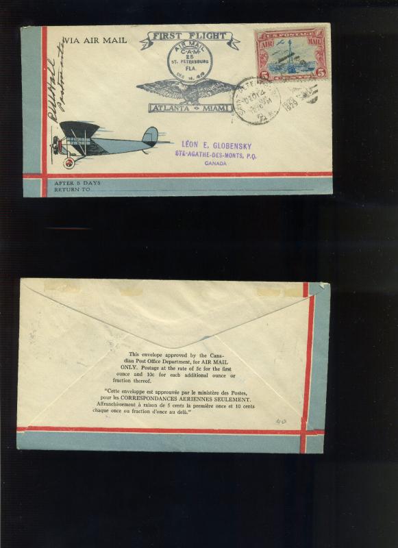 Scott #C11 w/ Colorful/Scarce Cachet 1929 First Flight  Cover (Stock C11-z141)