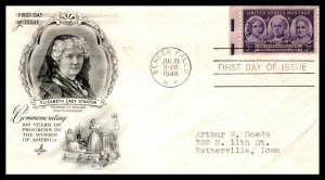 US 959 Progress For Women Artcraft Typed FDC