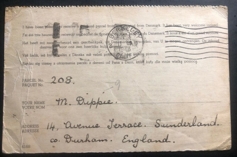 1946 Sunderland England Postcard Cover To Denver Co USA Insufficient Prepaid