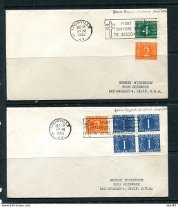 Netherlands New Guinea 1953 2 Covers to LA USA  15119