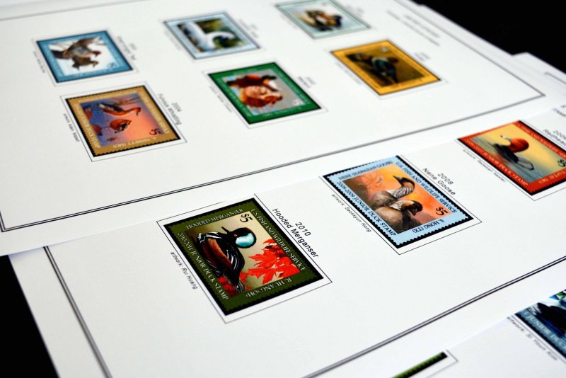 COLOR PRINTED US JUNIOR DUCK STAMPS 1992-2020 STAMP ALBUM PAGES (21 ill. pages)