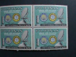 ​PHILIPPINES-1965-SC# 922-4 CENTENARY OF METEOROLOGICAL SERVICE-MNH BLOCKS-VF