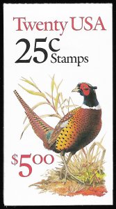 US #2283A 25c PHEASANT,   COMPLETE BOOK, VF mint never hinged,  BK158,  rarer...