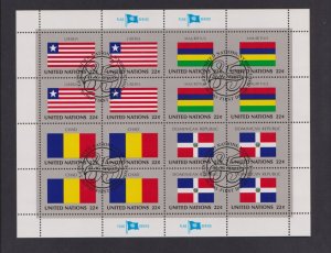 United Nations flags  #458-461  cancelled  1985  sheet  flags  22c  Liberia>