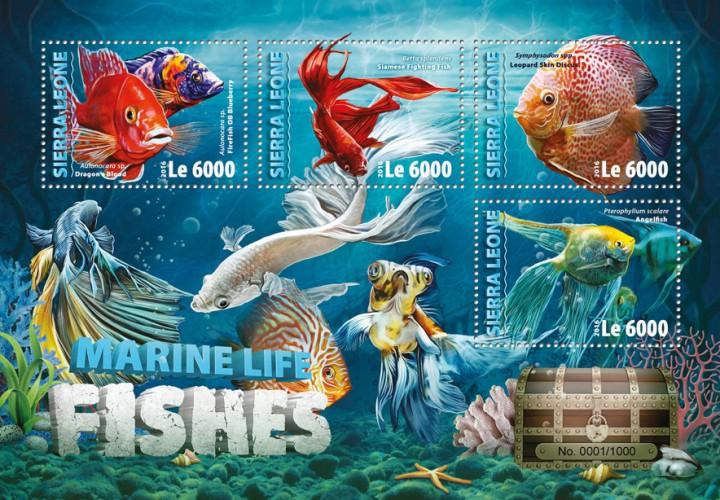 SIERRA LEONE 2016 SHEET FISHES MARINE LIFE srl16301a