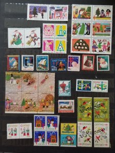 US CHRISTMAS SEAL 47 Different Holiday Stamp Lot MNH OG Mint Unused  T6745