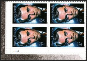 USA Sc. 3911 37c Henry Fonda 2005 MNH plate block