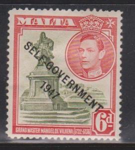 MALTA Scott # 216 Used - King George VI Overprint