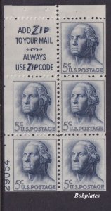 BOBPLATES #1213c Washington Booklet Slogan 3 Lower Left 29054 75% MNH DCV=$60