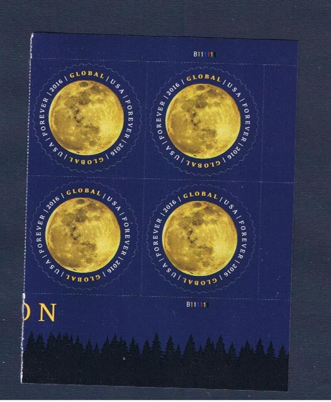 #5058 MVFNH S/A plate block of 4 Global Moon