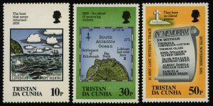 TRISTAN DA CUNHA Sc 381-83 VF/MNH Loss of the Lifeboat, Cent.-Ships-COMPLETE SET